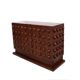 Italian Brutalist Hand-Carved Oak Wood Sideboard with Sculptural Studded Do