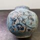 Old vase ball ceramic blue vintage floral décor