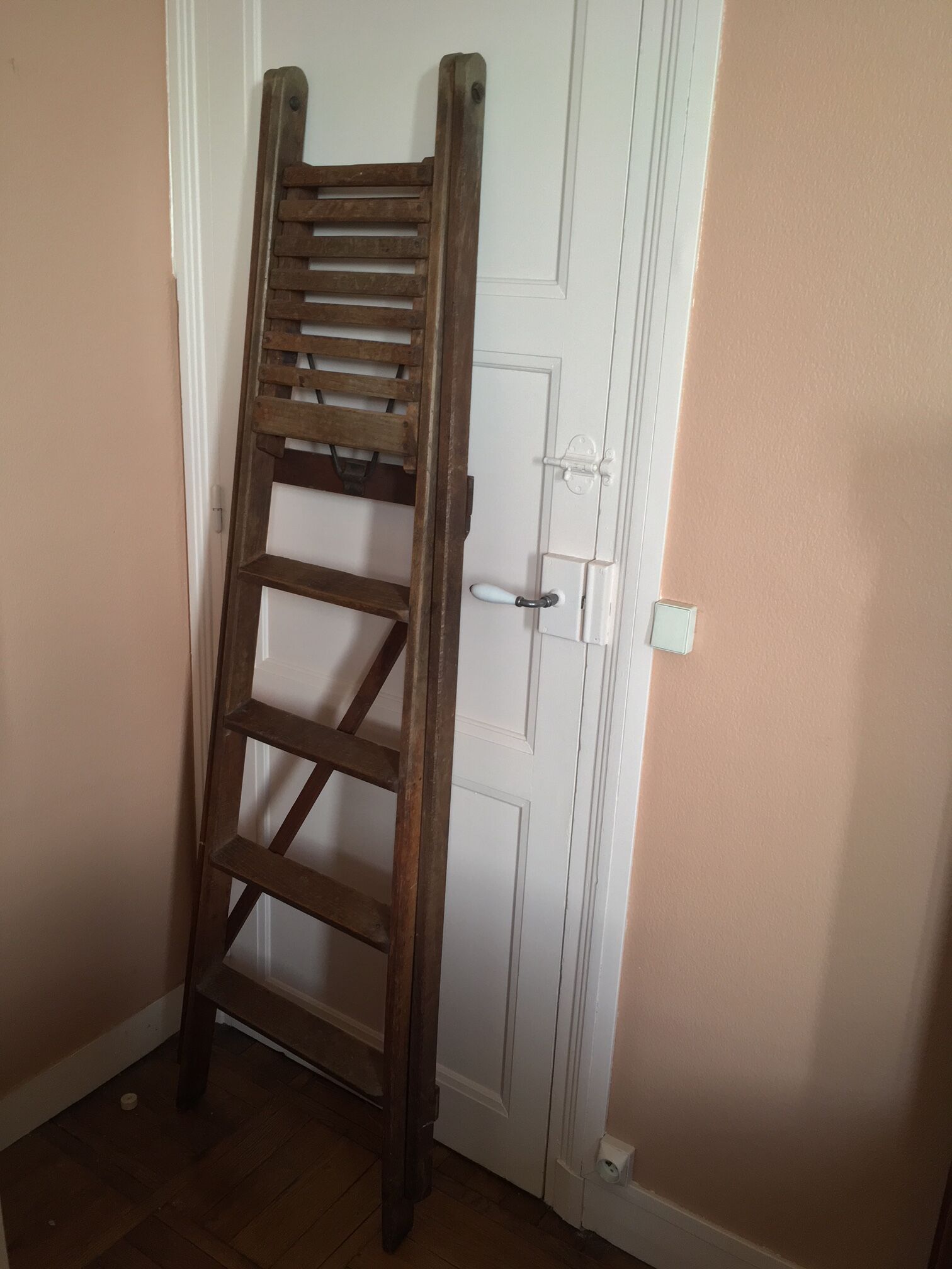 Old wooden stepladder