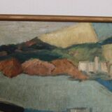 Original  Swedish Oil on Canvas – “Boats” by Kjell Lindberg – Vintage