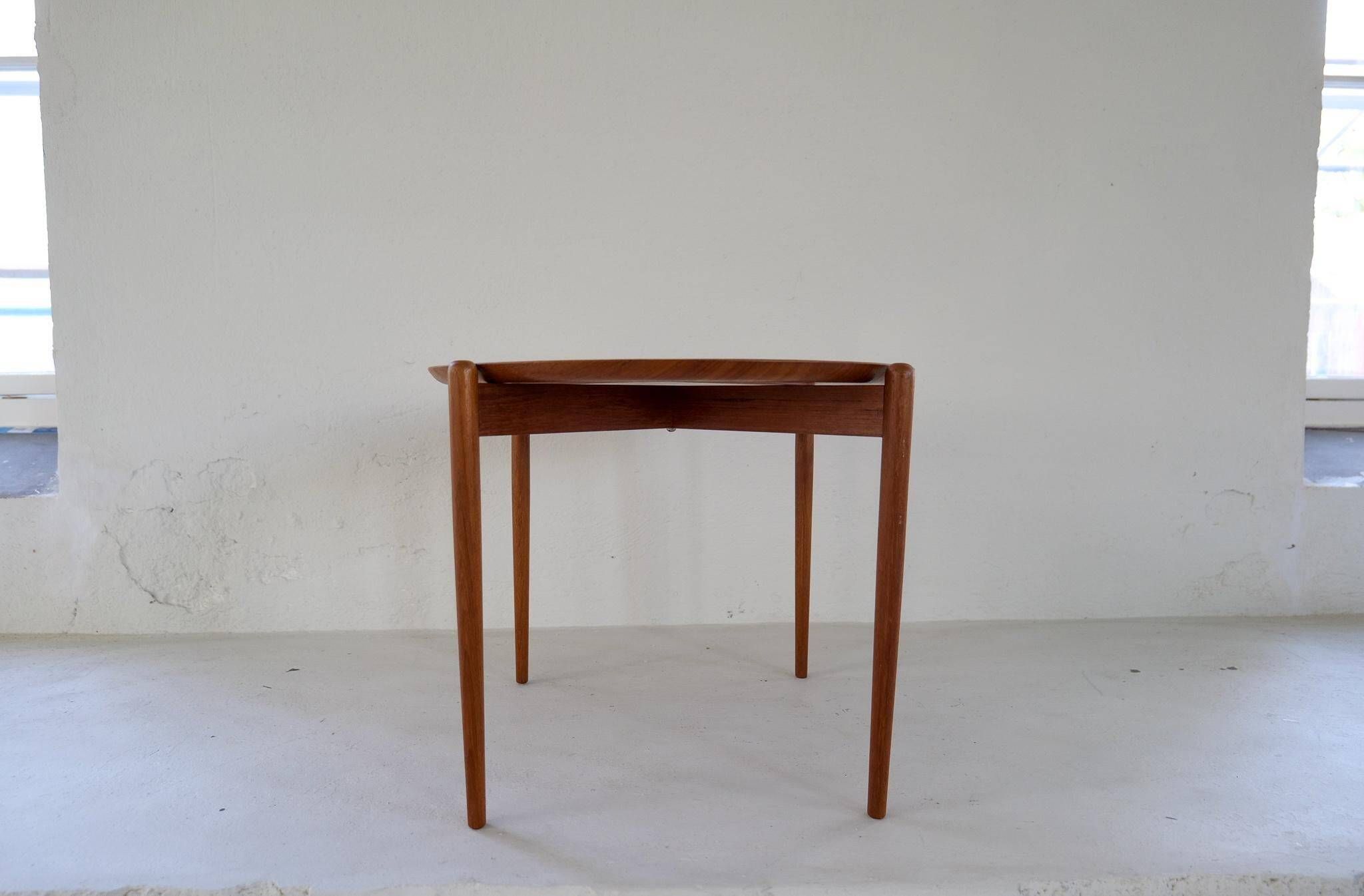 Mid-century modern teak side table/tray Sweden 1960s