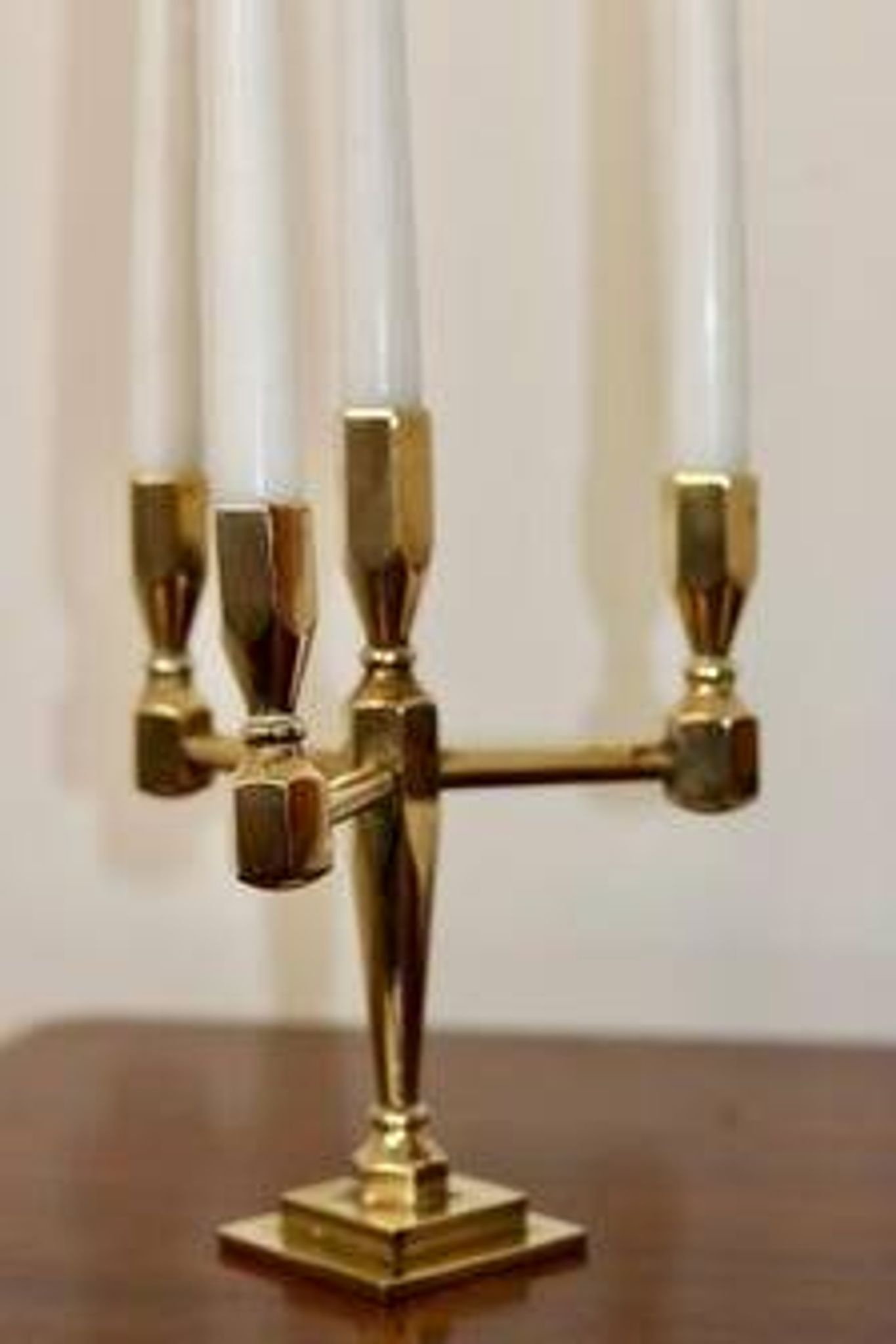 Vintage Candelabra with Four Arms in Swedish Brass from Gusum