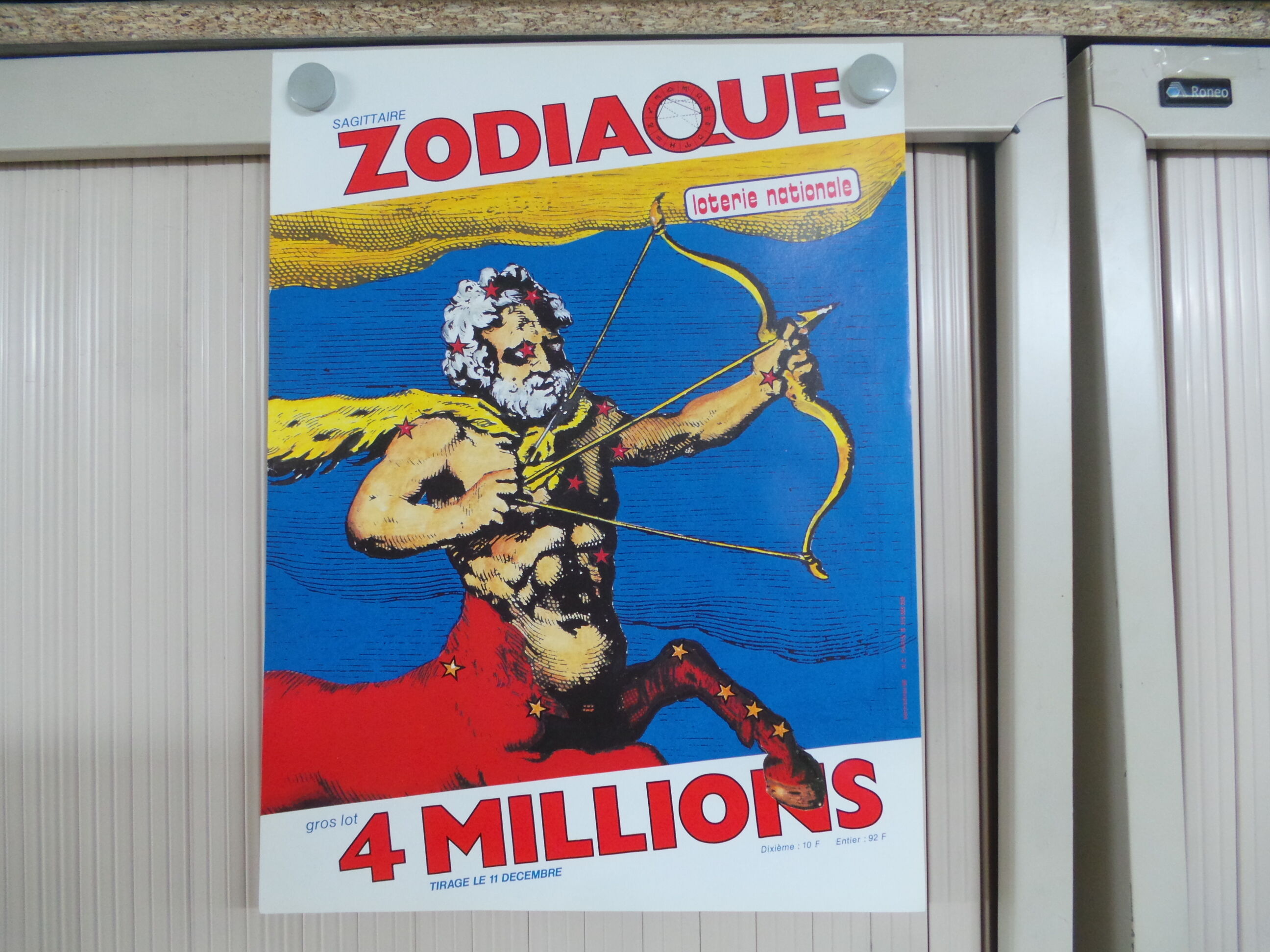 Original National Zodiac Lottery poster Sagittarius 1985
