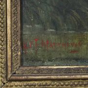 Peinture anglaise antique décorative de renard et canards
