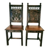 Pair of Breton chairs from the late 19th century.