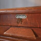 Wooden notary cabinet with shutter from the brand "Au vieux chêne" 1950's