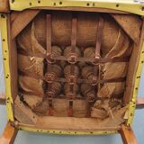 Fauteuil bridge skaï jaune