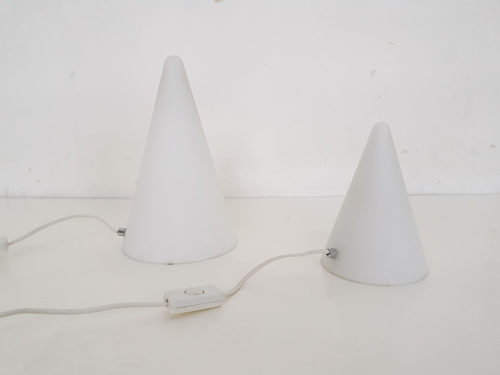 Set of two milk glass lights by Wofi Leuchten, Germany