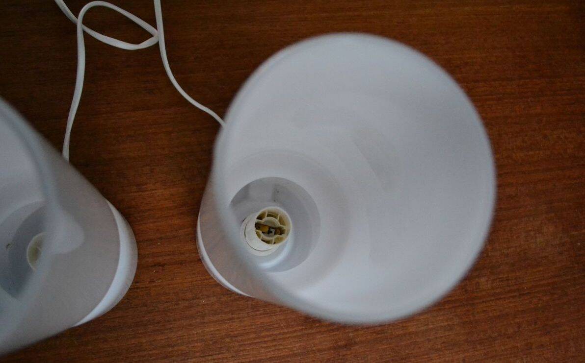 Pair of vintage opaline lamps