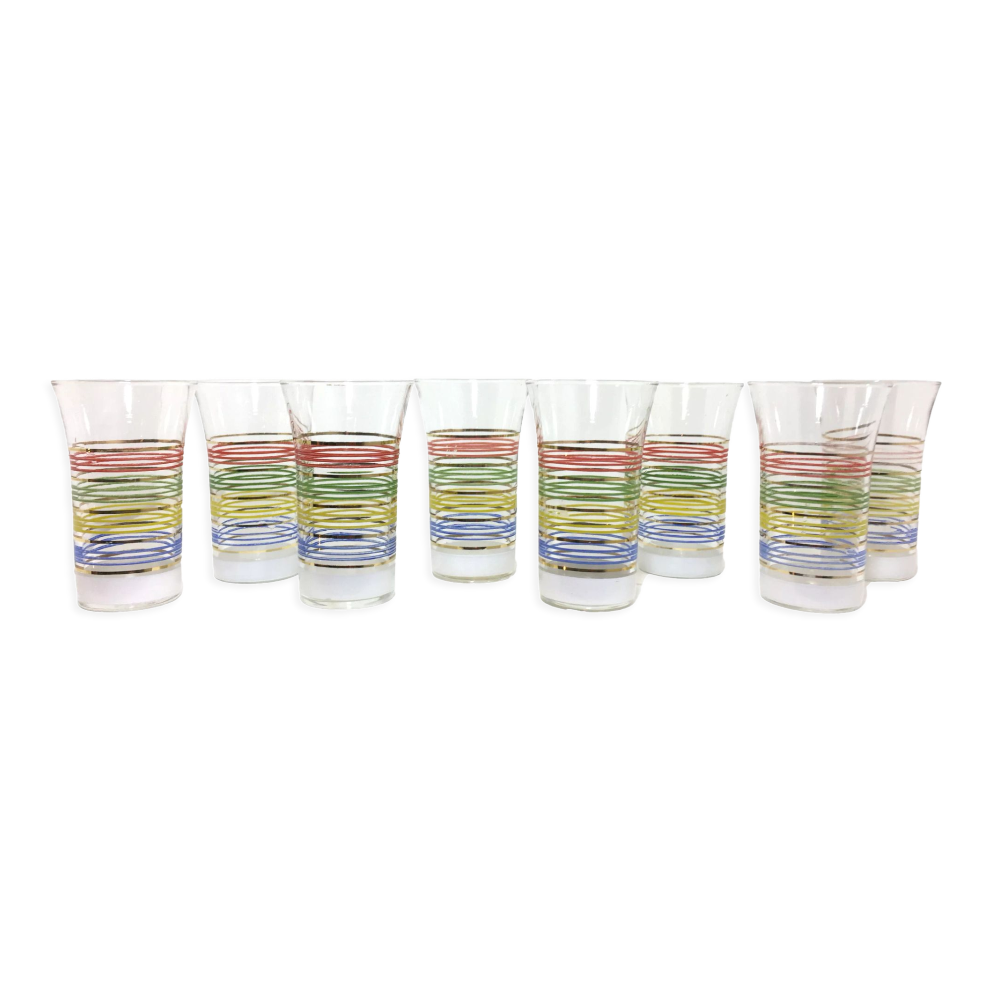 Set of 8 fifties glasses H12cm