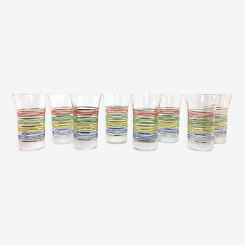 Set of 8 glasses of fifties H12cm