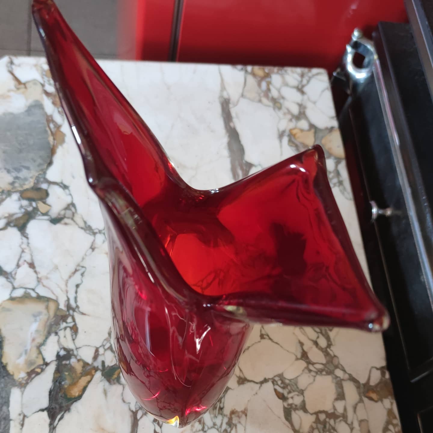 Murano crystal vase in three colors, circa 1970