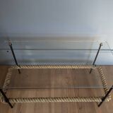 50s metal and rope coffee table