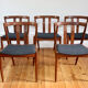 Serie de 5 chaises scandinaves teck 1960
