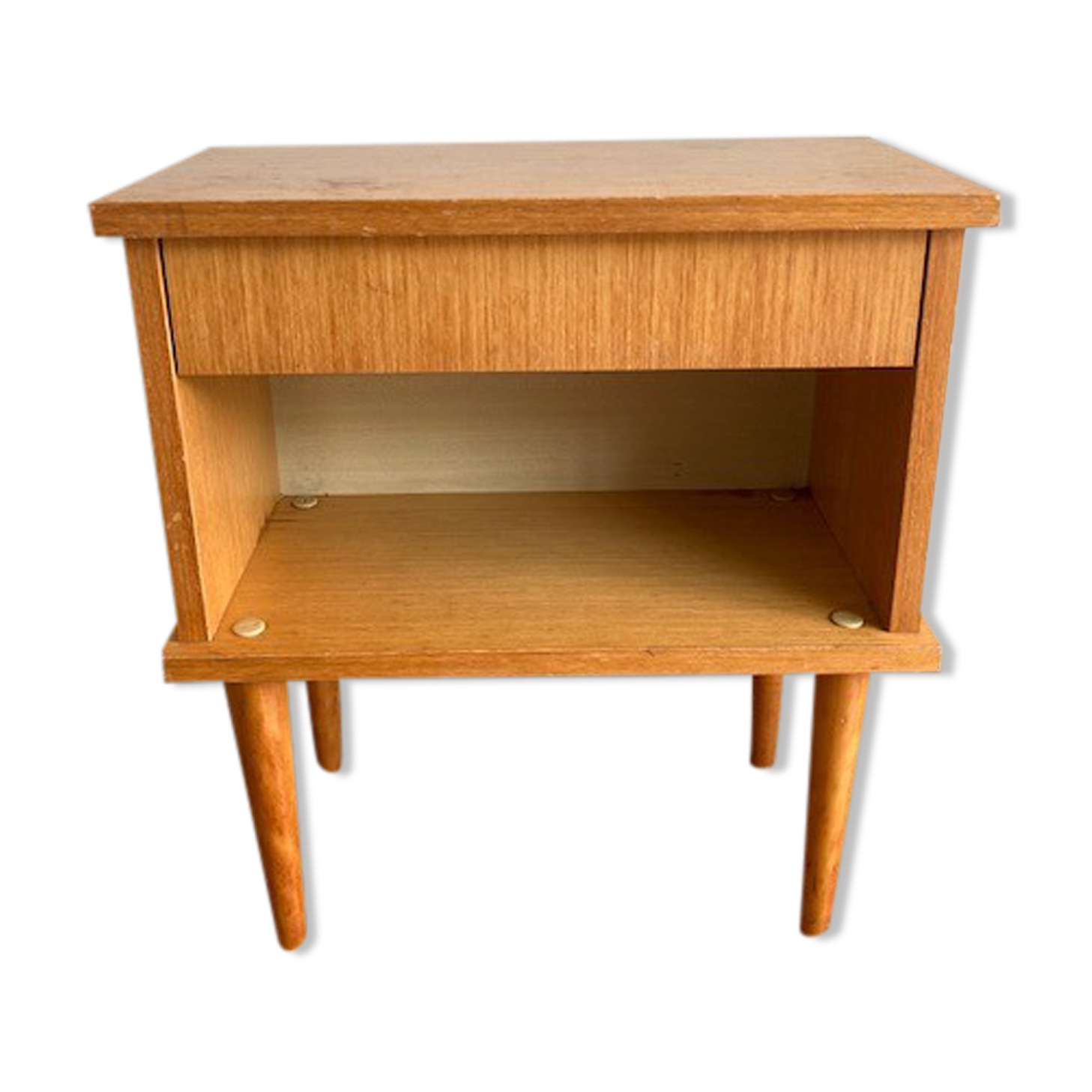 Vintage bedside table pencil feet