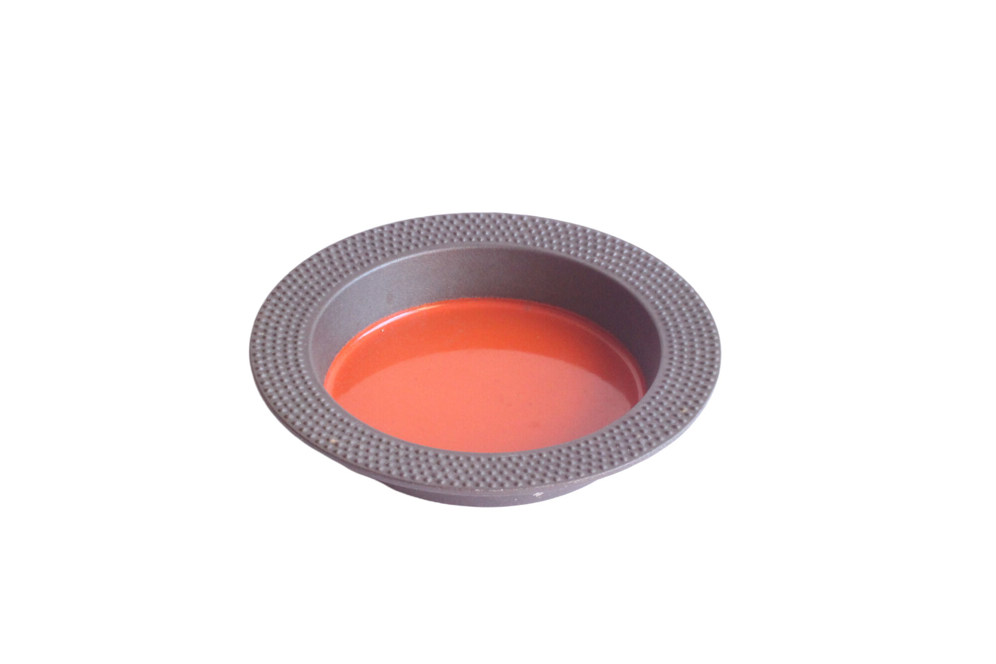 Red castiron enamelled vide poche bowl by Laurids Lonborg, Denmark 1960s