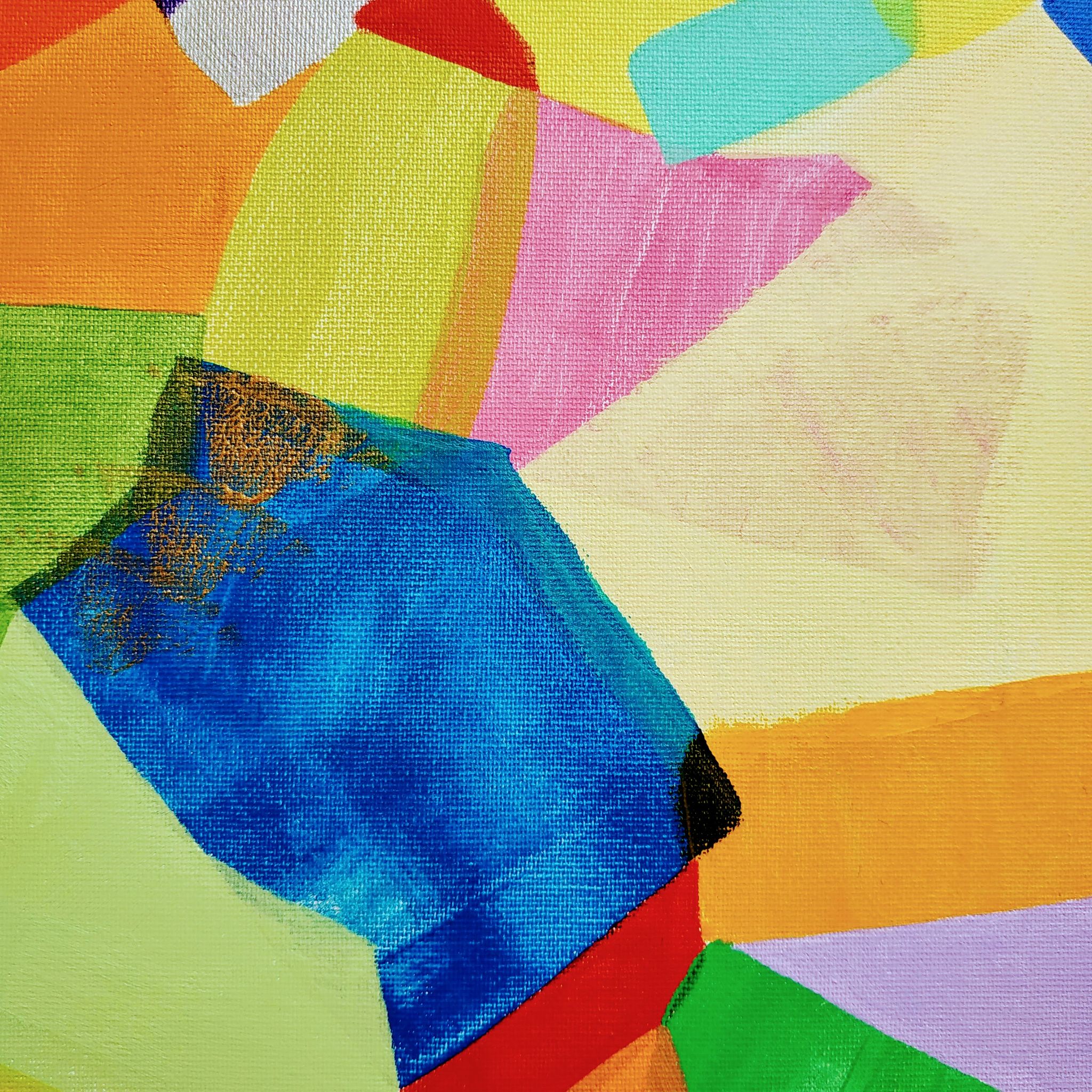 Peinture abstraite le chemin des couleurs