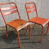 Pair of Tolix bistro chairs