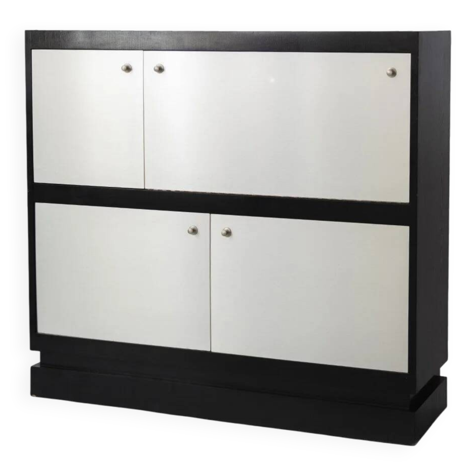 Brushed metal bar cabinet by De Coene