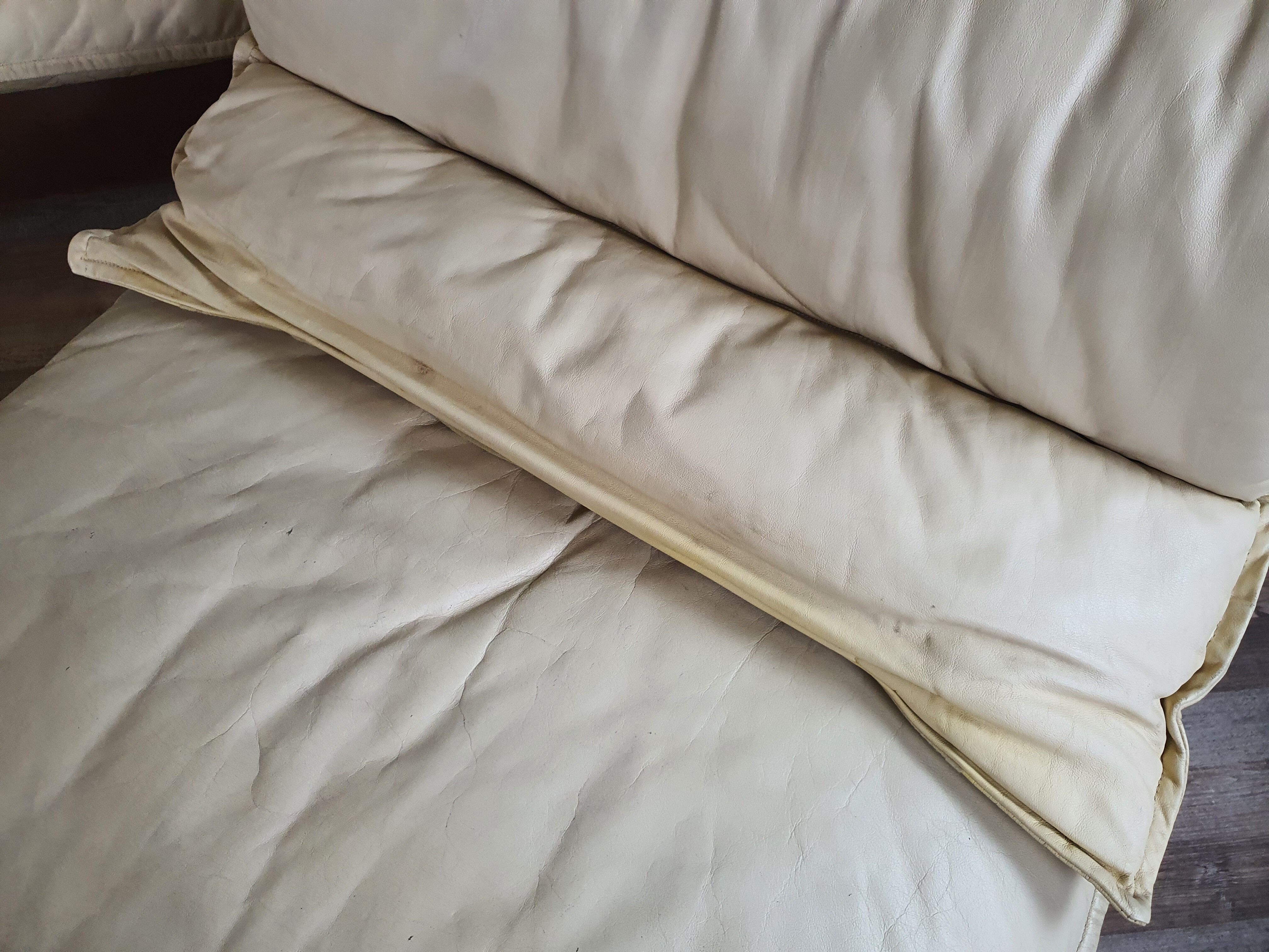 Modular sofa in leather and suede