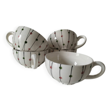 Set of 5 vintage Schramberg mugs – “Sonja” design, 1950s