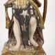 Antique wooden lacquered angel-shaped candlesticks, 18th century.