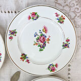 4 small plates iron earth salins model "anny" floral pattern