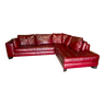 Canapé d’angle Natuzzi en cuir rouge des années 1980/90