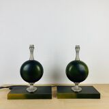 Paire de lampes Philippe Barbier années 70, vert