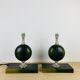 Paire de lampes Philippe Barbier années 70, vert