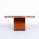 coffee table in copper and teak by heinz lilienthal, 1970s