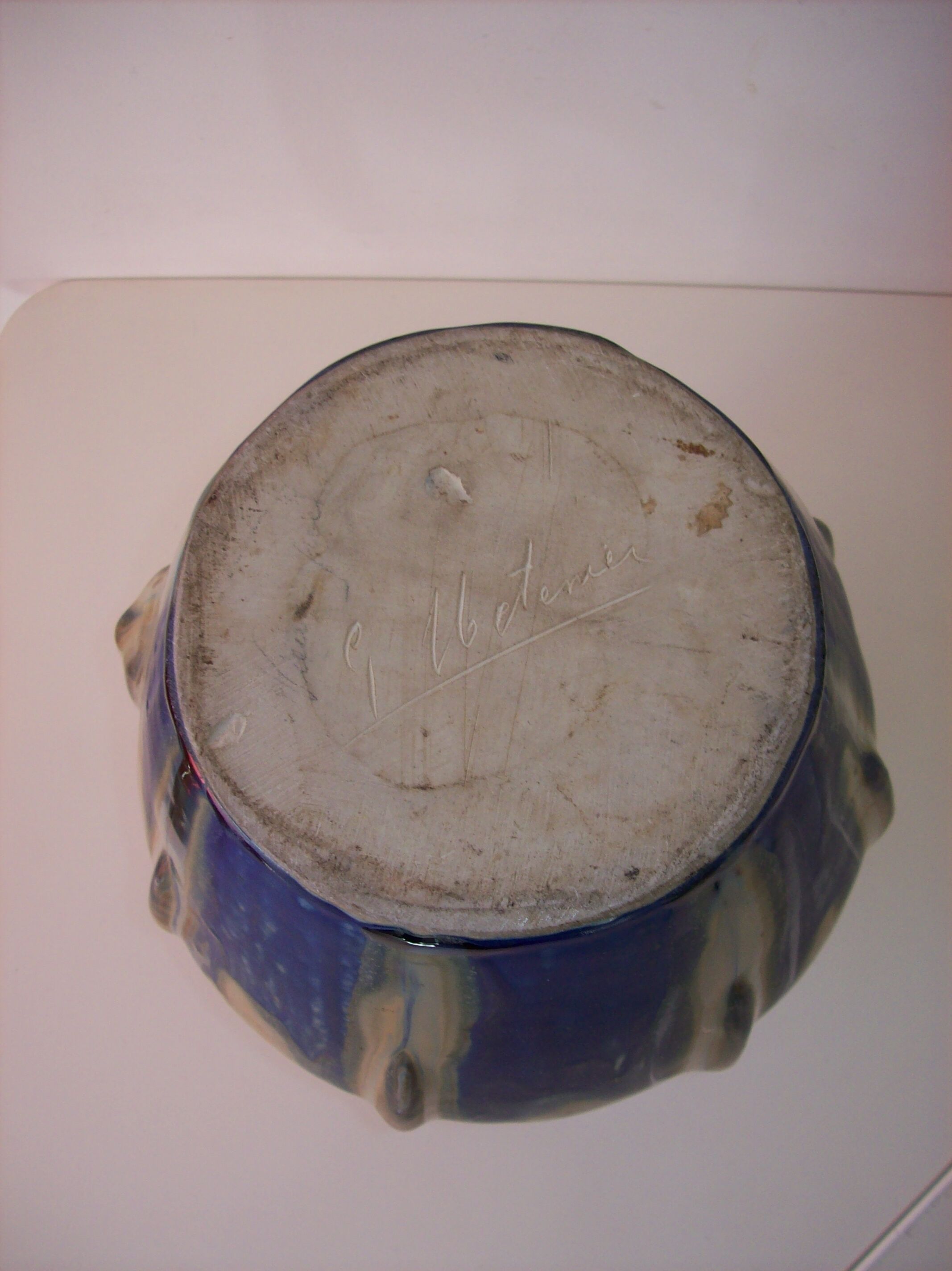Large Art Deco ceramic pitcher by Méténier