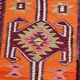 Burgundy & Orange Vintage Kilim Runner Rug, 92x292Cm