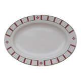 Oval Basque flat green and red porcelain