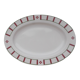 Oval Basque flat green and red porcelain
