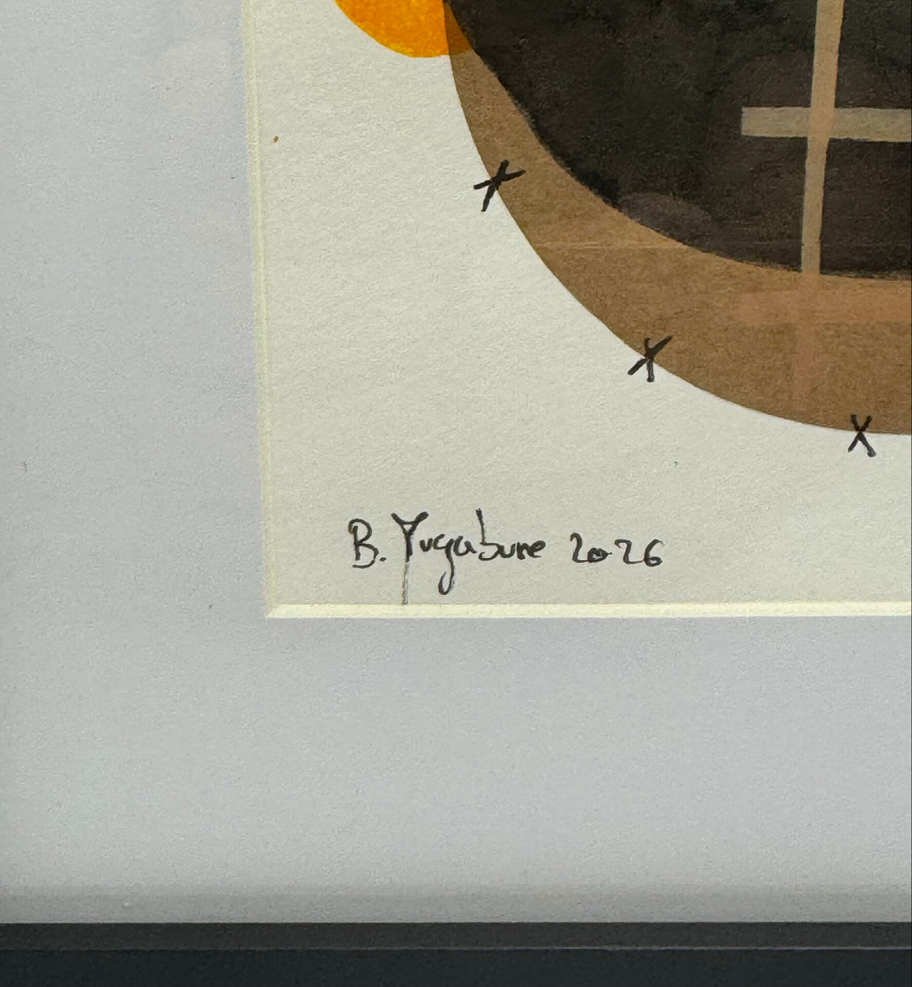 Œuvre originale abstraite encadrée – Composition contemporaine