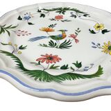 Gien earthenware dessert plate with bird of paradise motif