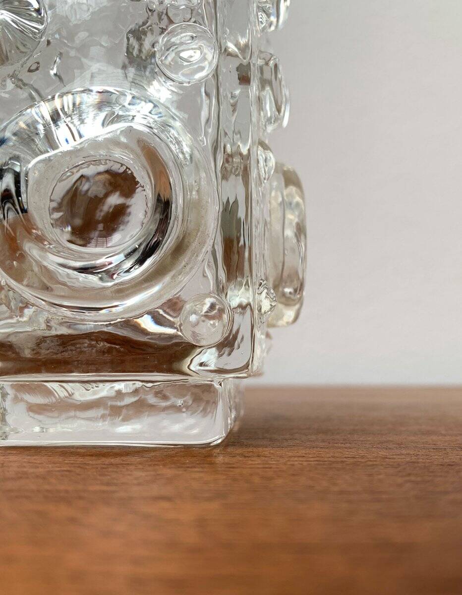 Brutalist Bubble Glass Vase by Josef Schott for Smalandshyttan, Mid-Century Swedish, 1960s