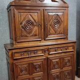 Cabinet a 4 volets époque Louis XIII en noyer massif vers 1680