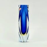 Mid Century Sommerso Murano Glass Vase By F. Poli For A. Mandruzzato, 1970s