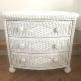 White rattan chest of drawers 1960