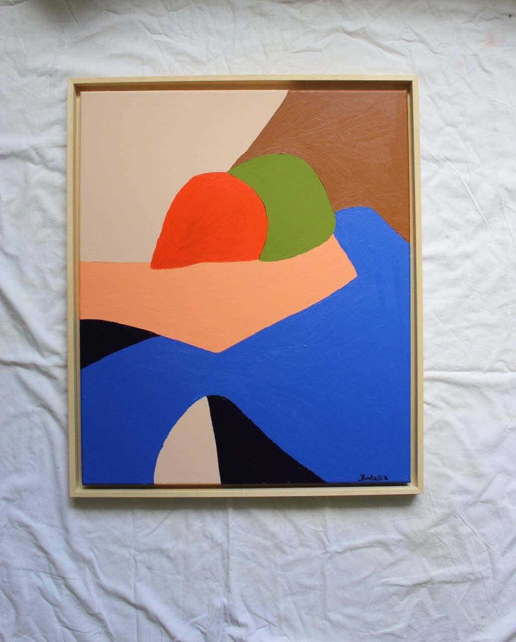 Figurative painting on stretched canvas "in your arms" by Bodasca