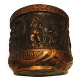 Old planter cache pot bretby clanta n2410 h pottery characters relief