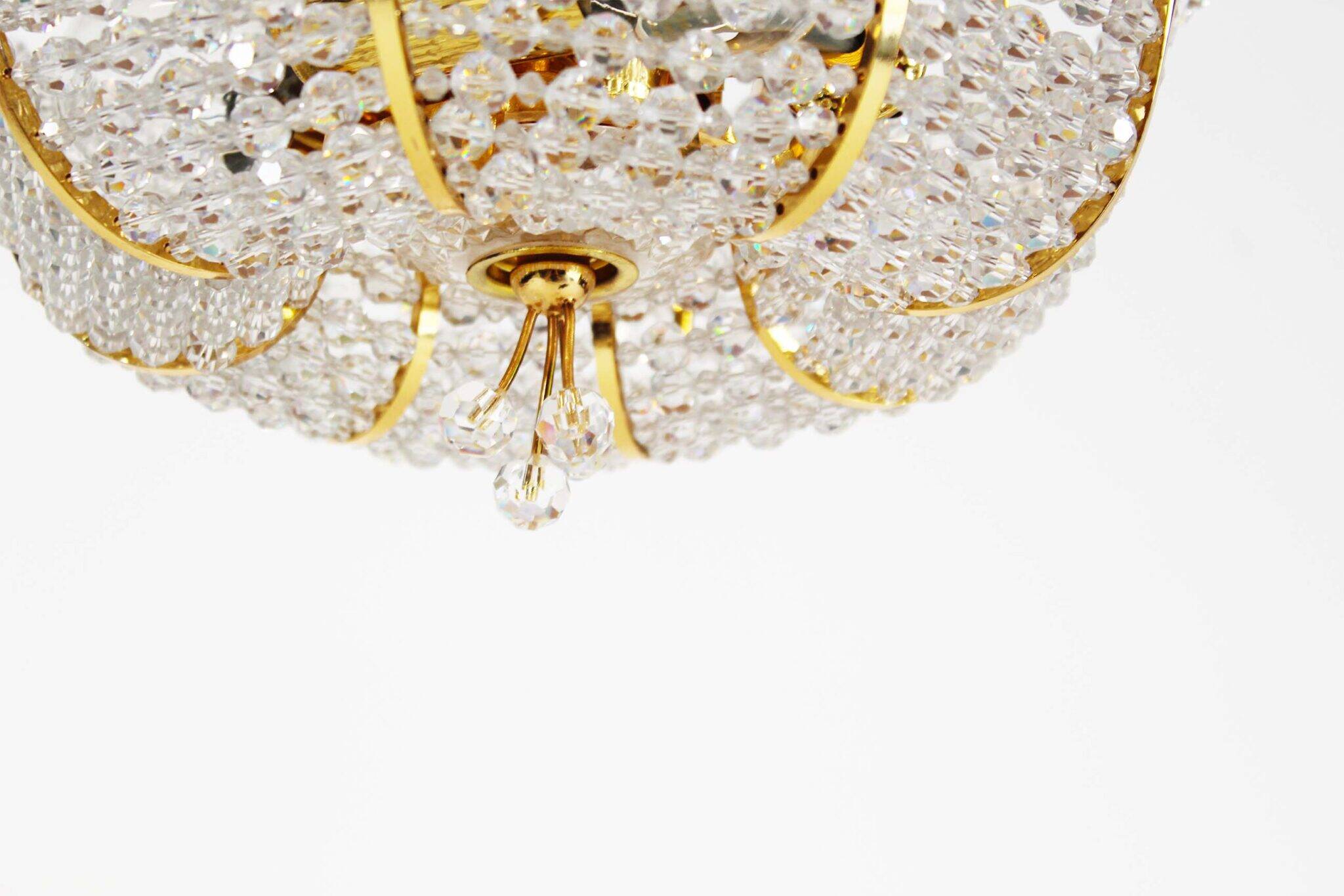Medium sized crystal glass ‘Tole’ chandelier light by Palwa, Germany 1970’s