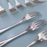 10 Christofle silver metal forks