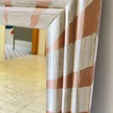 Old mirror in hand-painted wood