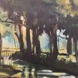 20th century woodland landscape painting