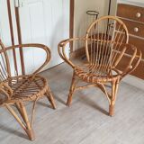 Pair of rattan armchairs