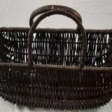 Panier rectangulaire en osier et rotin