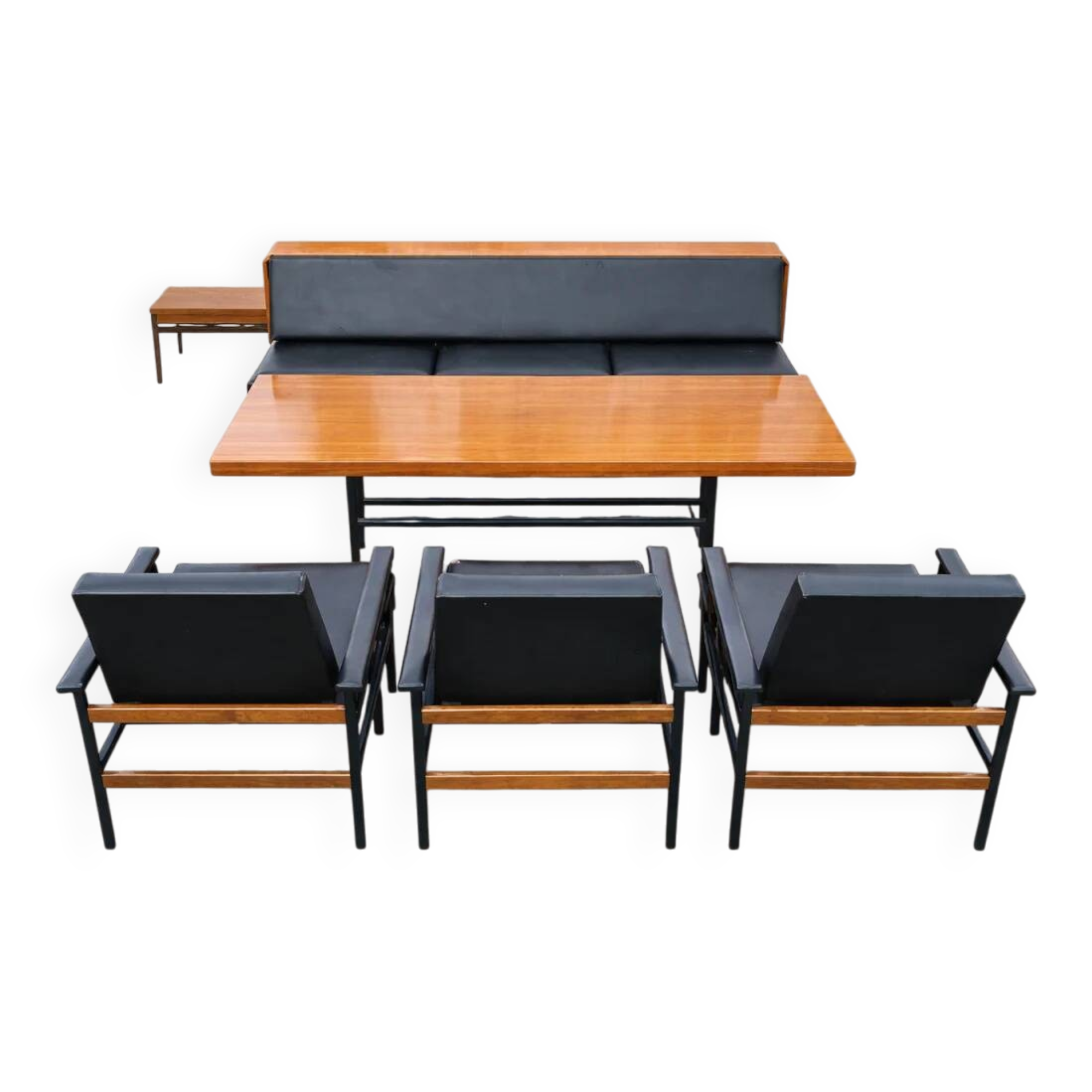 Retro sofa, armchairs & table, 1960s, “Belmondo”, Czechoslovakia